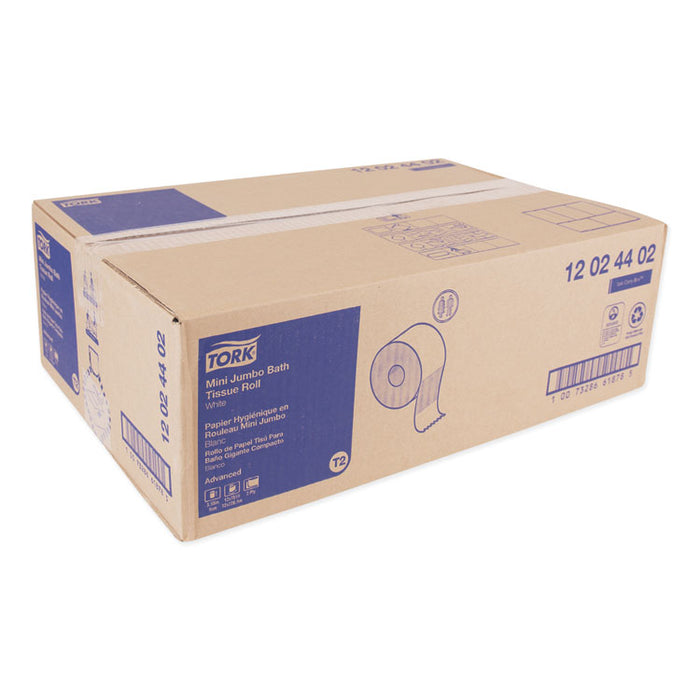 Advanced Mini-Jumbo Roll Bath Tissue, Septic Safe, 2-Ply, White, 3.48" x 751 ft, 12 Rolls/Carton