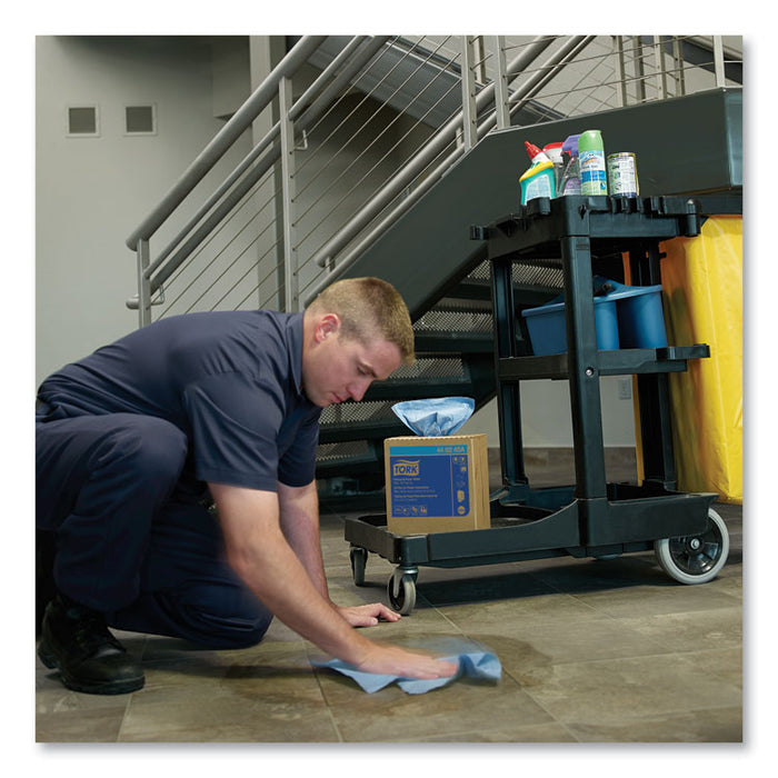 Low-Lint Cleaning Cloth, 13.5 x 16.4, Turquoise, 100/Bag, 5 Bags/Carton