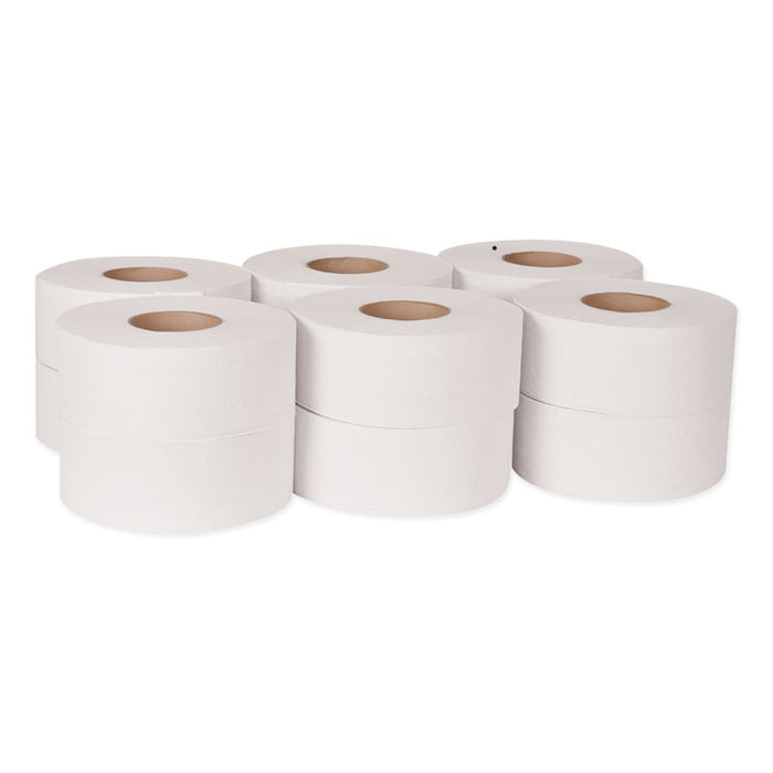 Universal Jumbo Bath Tissue, Septic Safe, 2-Ply, White, 3.48" x 750 ft, 12 Rolls/Carton