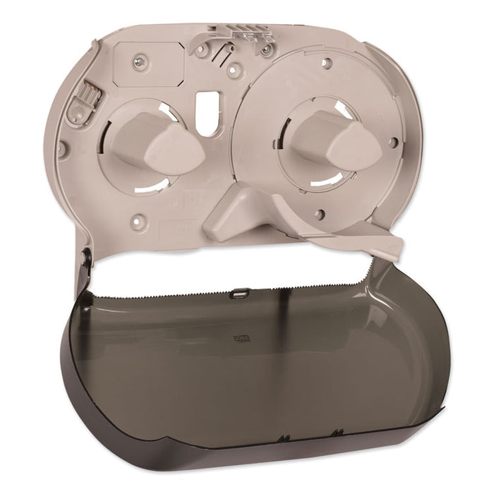 Twin Jumbo Roll Bath Tissue Dispenser, 19.29 x 5.51 x 11.83, Smoke/Gray