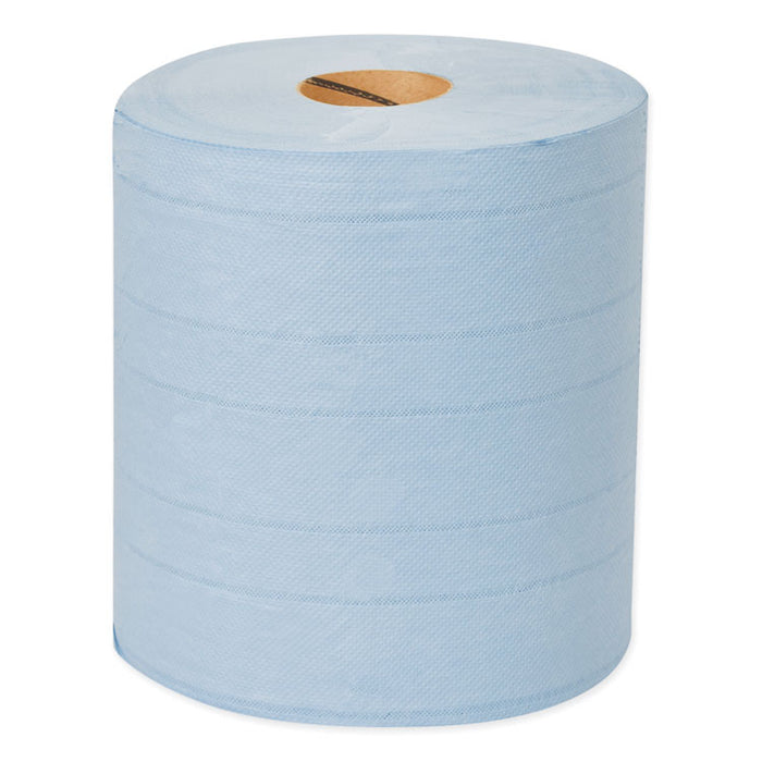 Industrial Paper Wiper, 4-Ply, 11 x 15.75, Blue, 375 Wipes/Roll, 2 Roll/Carton