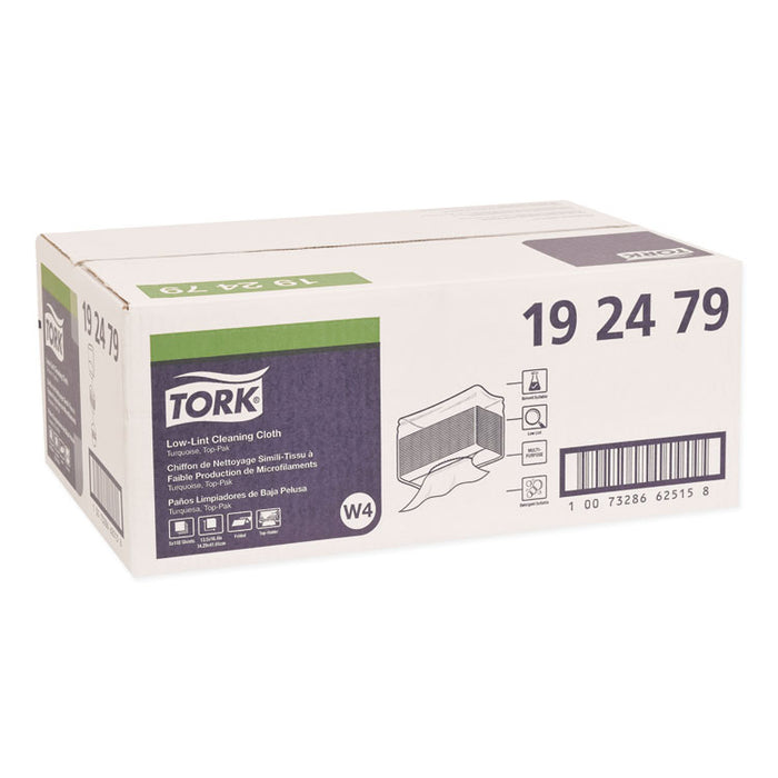 Low-Lint Cleaning Cloth, 13.5 x 16.4, Turquoise, 100/Bag, 5 Bags/Carton