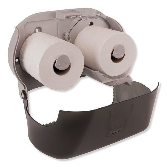 Twin Standard Roll Bath Tissue Dispenser, 12.75 x 5.57 x 8.25, Smoke