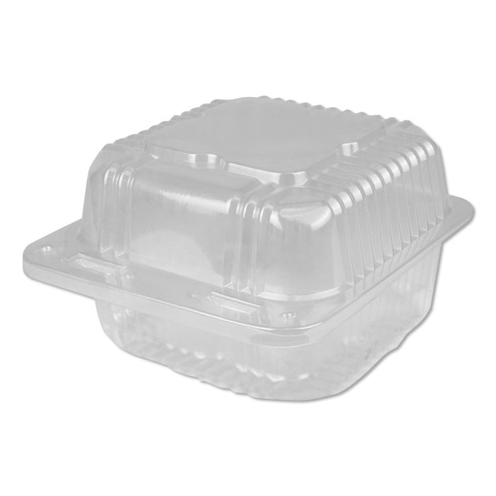 Plastic Clear Hinged Containers, 21 oz, 5.63 x 5.63 x 3.25, Clear, 500/Carton