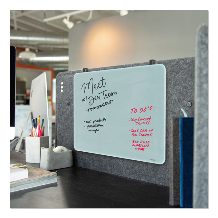 Cubicle Glass Dry Erase Board, 20 x 16, White