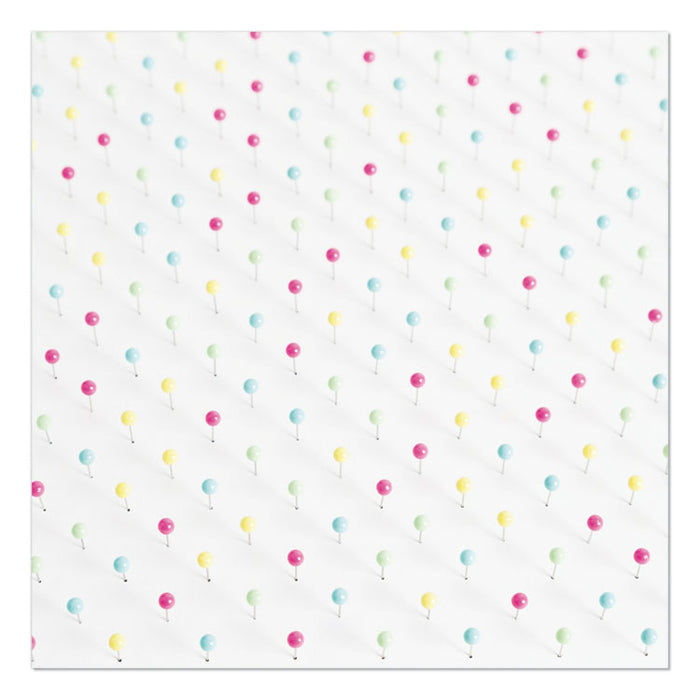 Map Push Pins, Plastic, Assorted, 0.5", 300/Pack