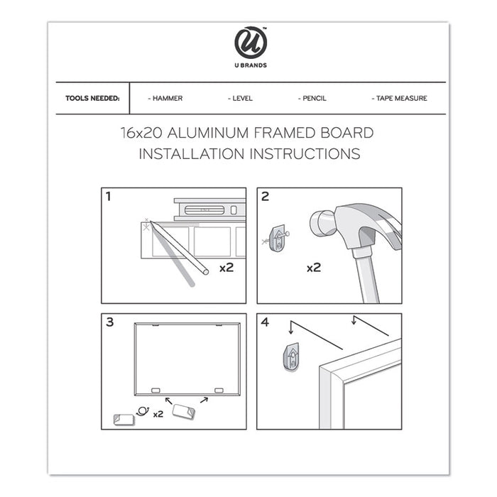 Magnetic Dry Erase Board, 20 x 16, White