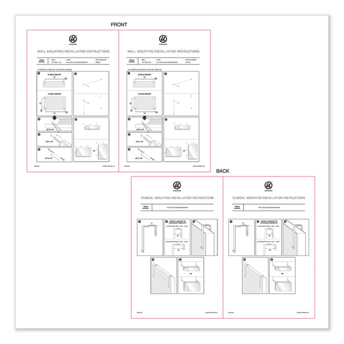 Cubicle Glass Dry Erase Board, 12 x 12, White