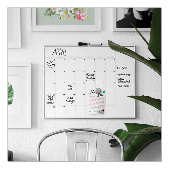 Magnetic Dry Erase Undated One Month Calendar Board, 20 x 16, White
