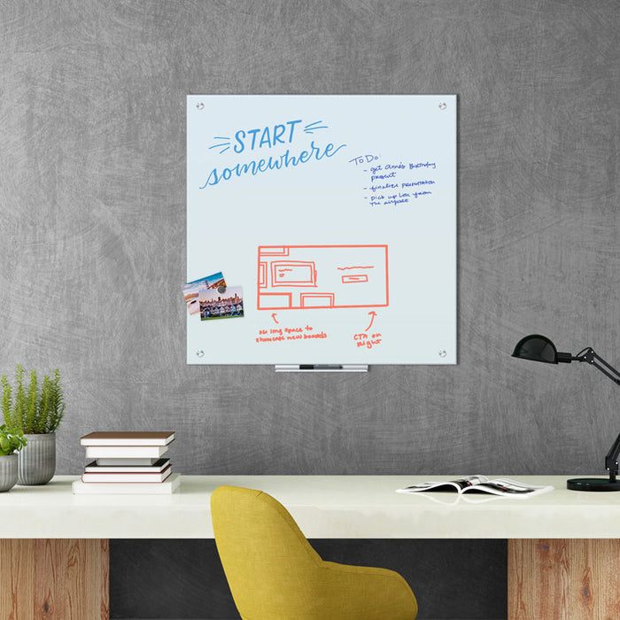 Magnetic Glass Dry Erase Board Value Pack, 36 x 36, White