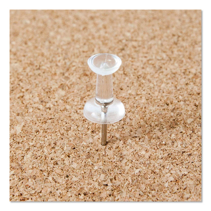 Standard Push Pins, Plastic, Clear, 7/16", 200/Pack