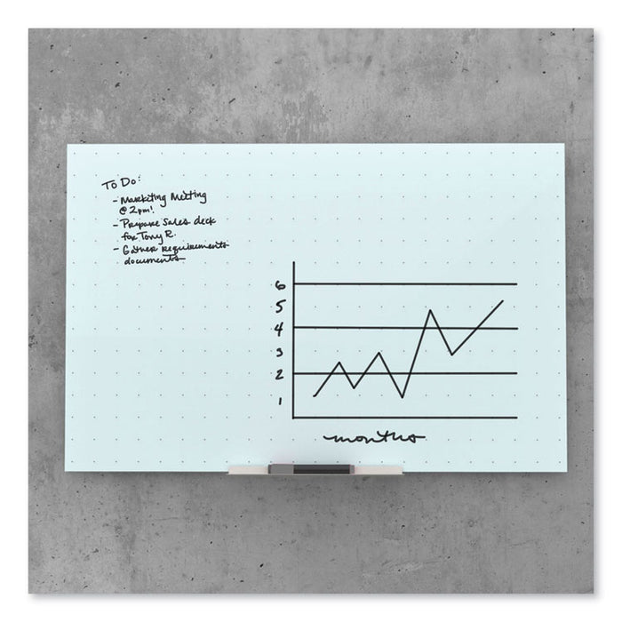 Floating Glass Ghost Grid Dry Erase Board, 48 x 36, White