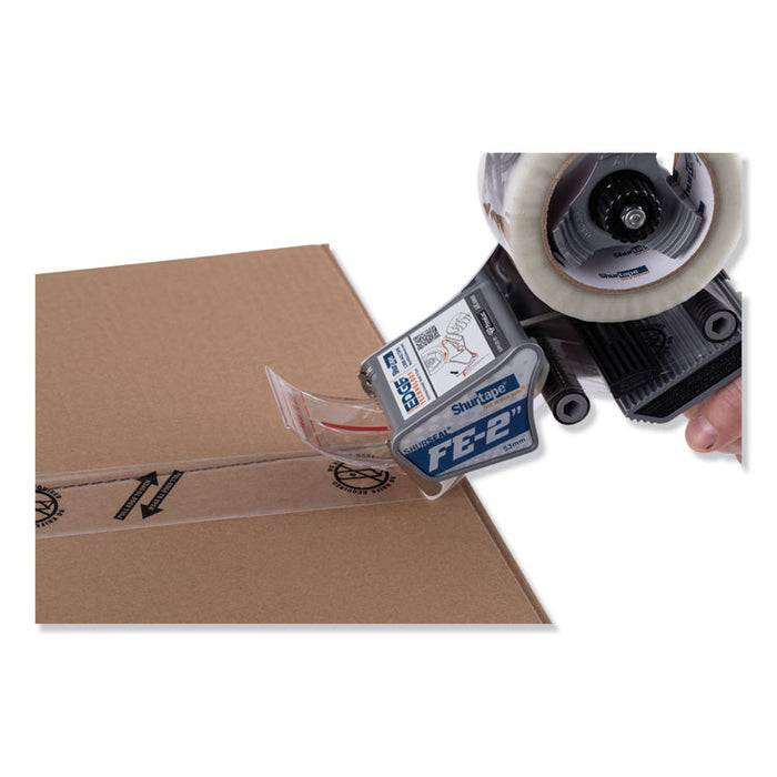 Folded Edge Tape Dispenser with Folded Edge Tape, 3" Core, Plus 6 Rolls of 2.08" x 110 yds Tape, Plastic/Steel, Gray