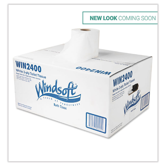 Bath Tissue, Septic Safe, Individually Wrapped Rolls, 2-Ply, White, 400 Sheets/Roll, 24 Rolls/Carton