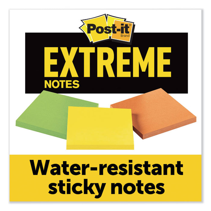Water-Resistant Self-Stick Notes, 3" x 3", Assorted Colors, 45 Sheets/Pad, 3 Pads/Pack