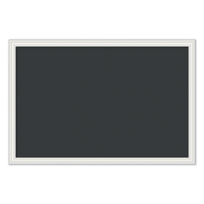 Magnetic Chalkboard with Decor Frame, 30 x 20, Black Surface/White Frame