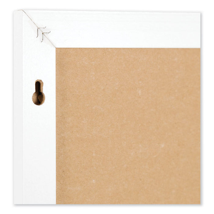 Linen Bulletin Board with Decor Frame, 30 x 20, Natural Surface/White Frame