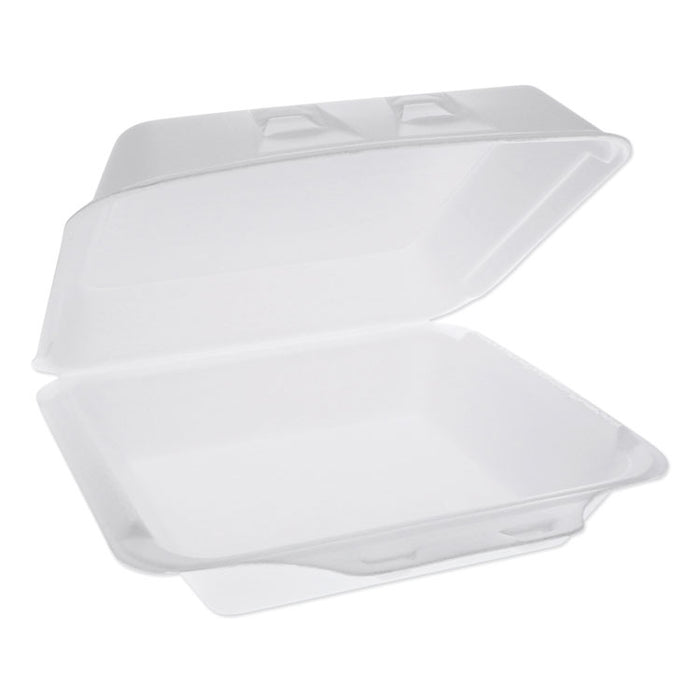 SmartLock Foam Hinged Lid Containers, White, 9 x 9.5 x 3.25, 1-Compartment, 150/Carton