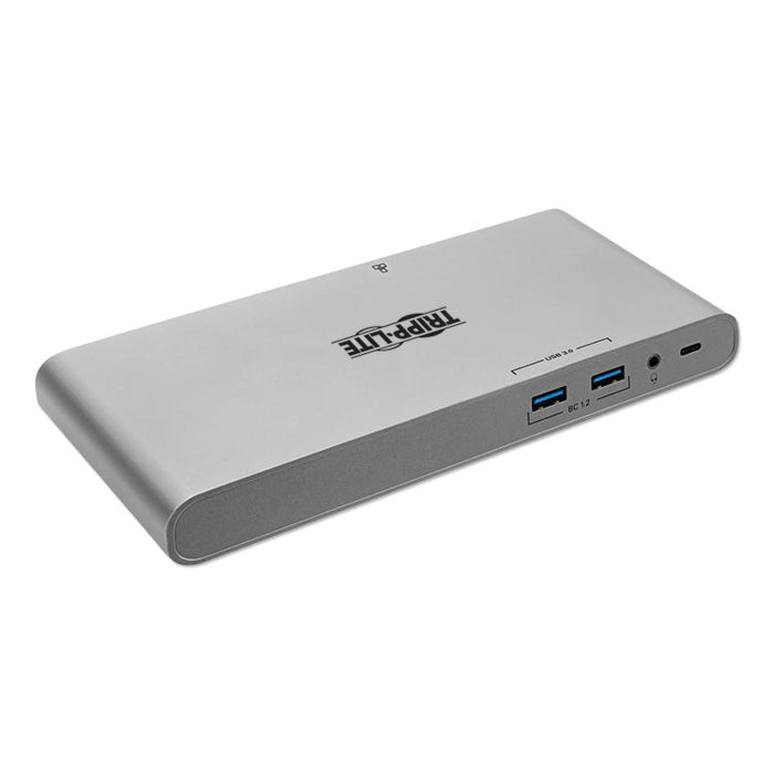 USB Type-C Docking Station, 3.5mm/Displayport/HDMI/RJ45/Thunderbolt 3/USB A/USB C/VGA, Silver
