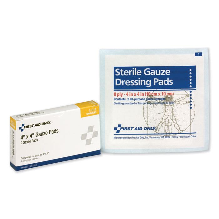 Gauze Pads, 4" x 4", 2/Box