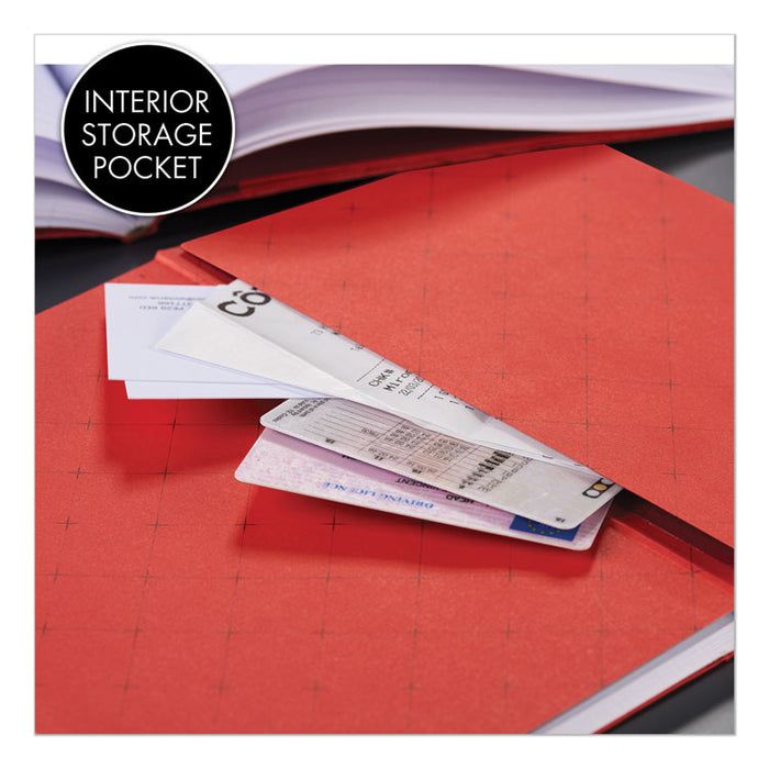 Flexible Casebound Notebooks, 1 Subject, Wide/Legal Rule, Black/Red Cover, 9.88 x 7, 72 Sheets