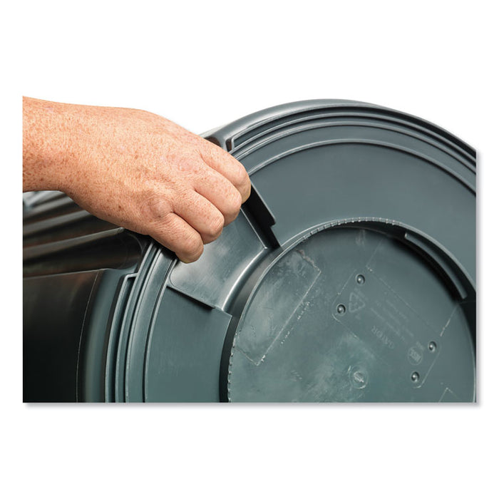 Advanced Gator Waste Container, Round, Plastic, 44 gal, Gray