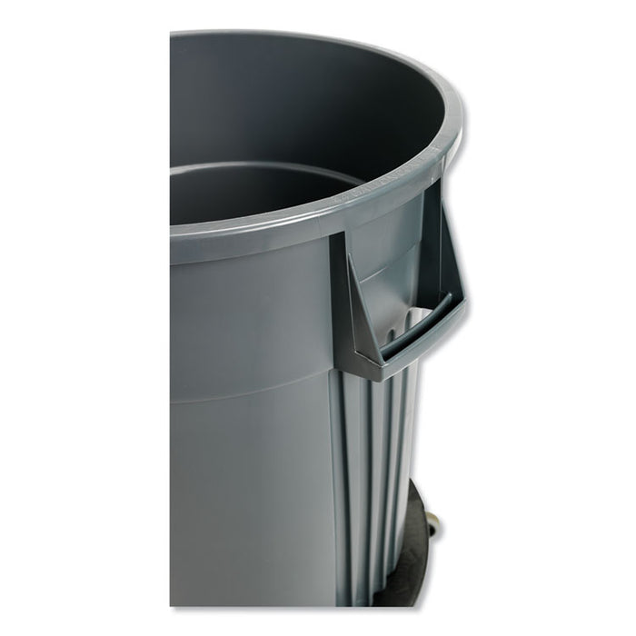 Advanced Gator Waste Container, Round, Plastic, 44 gal, Gray