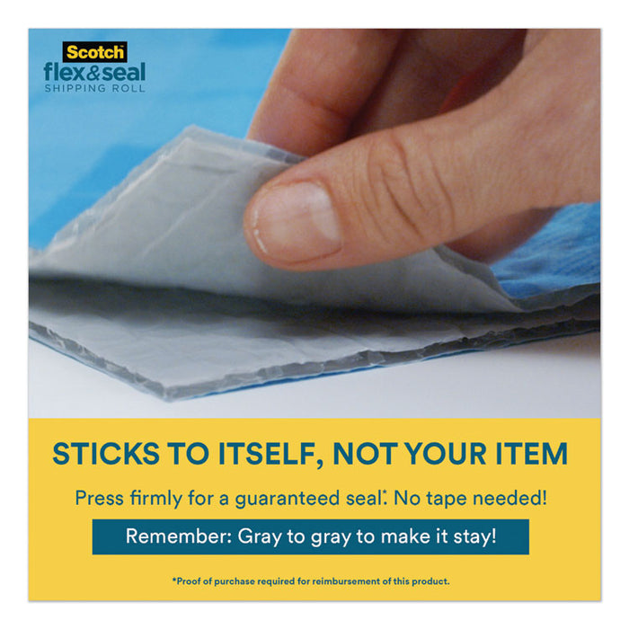 Flex and Seal Shipping Roll, 15" x 50 ft, Blue/Gray