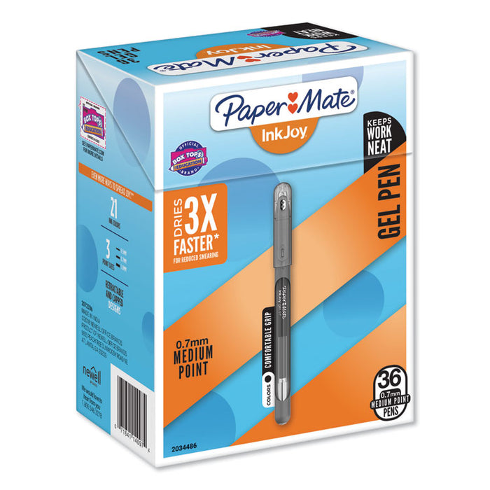 InkJoy Stick Gel Pen, Medium 0.7mm, Black Ink/Barrel, 36/Pack