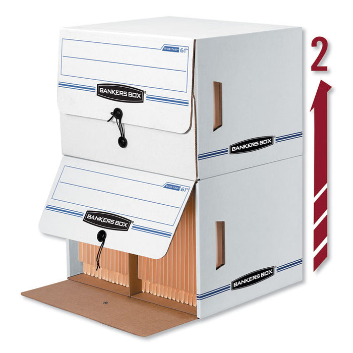 SIDE-TAB Storage Boxes, Letter Files, White/Blue, 12/Carton