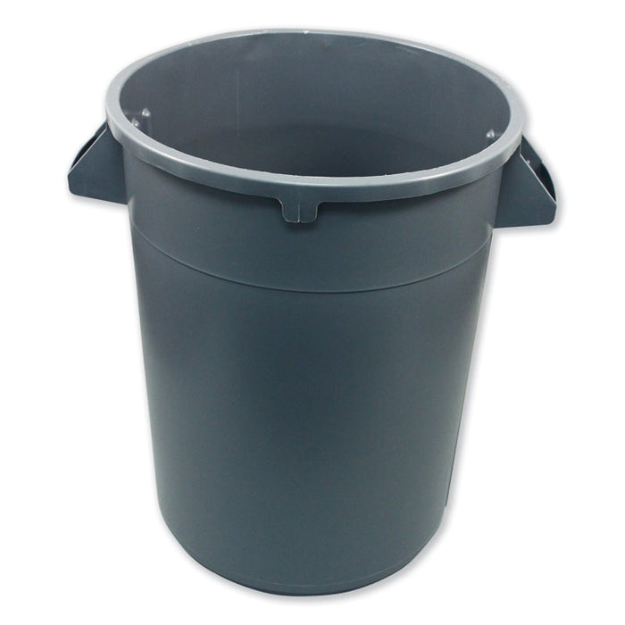 Advanced Gator Waste Container, Round, Plastic, 32 gal, Gray