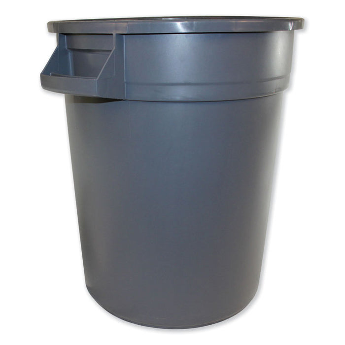 Gator Waste Container, Round, Plastic, 20 gal, Gray
