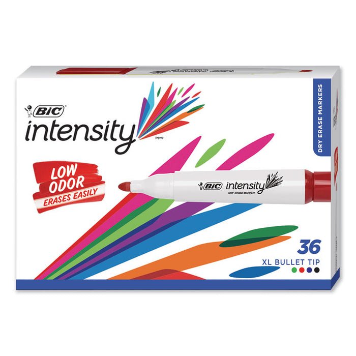 Intensity Low Odor Fine Point Dry Erase Marker Value Pack, Fine XL Bullet Tip, Assorted Colors, 36/Set