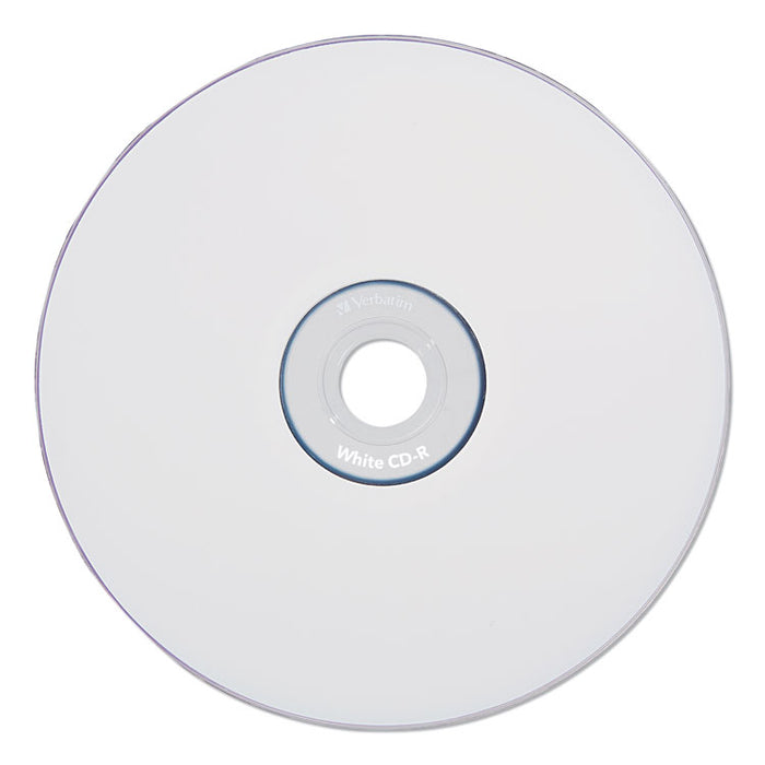 CD-R Recordable Disc, 700 MB/80 min, 52x, Spindle, White, 100/Pack