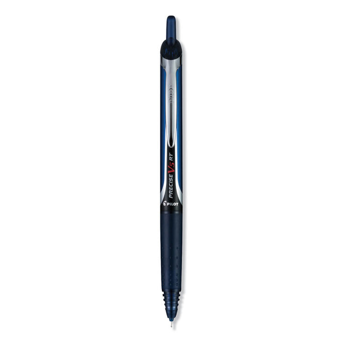 Precise V5RT Roller Ball Pen, Retractable, Extra-Fine 0.5 mm, Navy Ink, Navy Barrel, Dozen