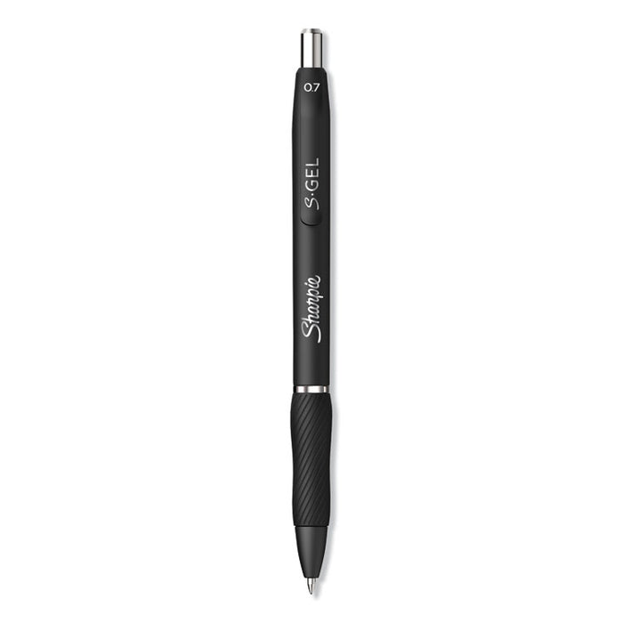 S-Gel High-Performance Gel Pen, Retractable, Medium 0.7mm, Black Ink, Black Barrel, 36/Pack