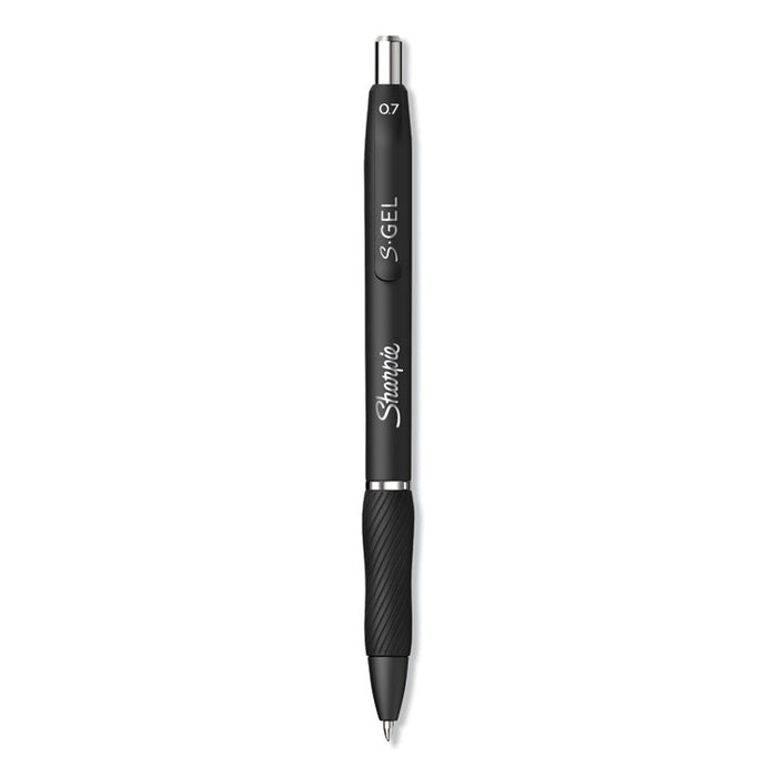 S-Gel High-Performance Gel Pen, Retractable, Medium 0.7mm, Black Ink, Black Barrel, 36/Pack