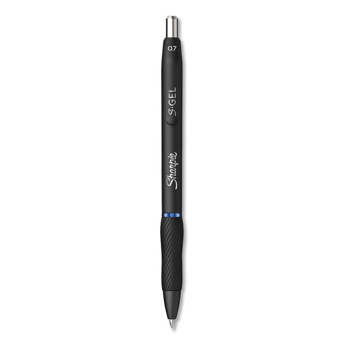 S-Gel Retractable Gel Pen, Medium 0.7 mm, Blue Ink, Black Barrel, 36/Pack