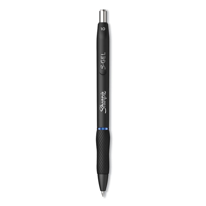 S-Gel High-Performance Gel Pen, Retractable, Bold 1 mm, Blue Ink, Black Barrel, Dozen