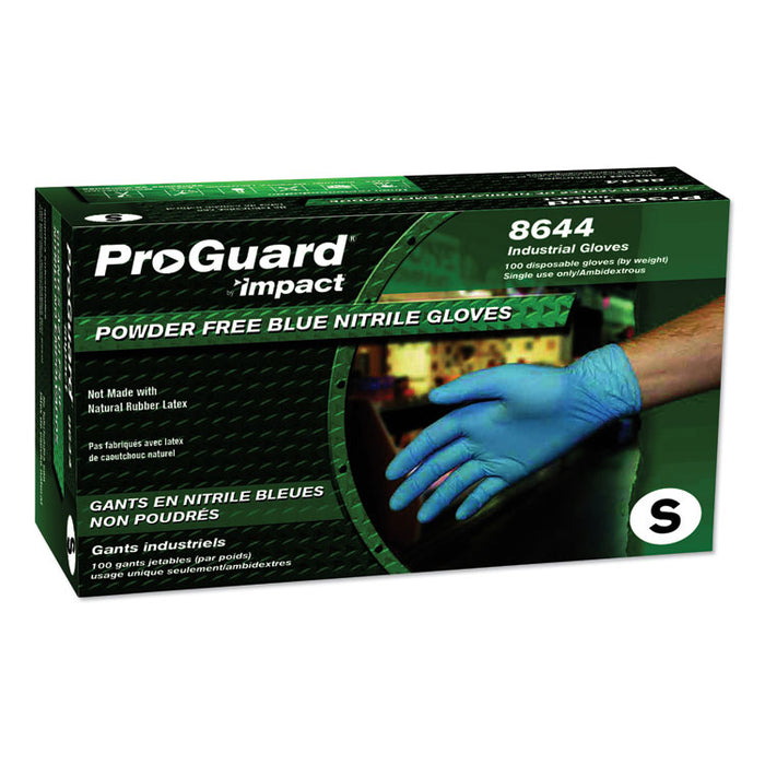 Pro-Guard Disposable Powder-Free General-Purpose Nitrile Gloves, Blue, Small, 100/Box, 10 Boxes/Carton