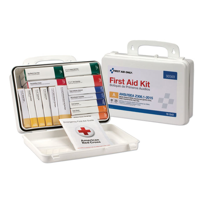 Unitized ANSI Class A Weatherproof First Aid Kit for 25 People, 16 Units