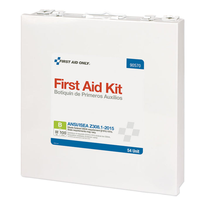 Unitized ANSI 2015 Compliant Class B Type III First Aid Kit for 100 People, 217 Pieces, Metal Case