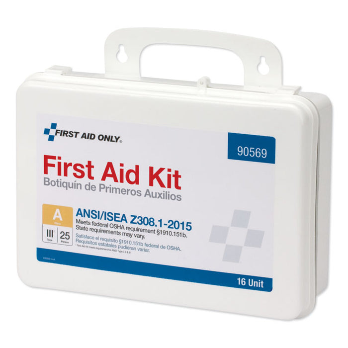 Unitized ANSI Class A Weatherproof First Aid Kit for 25 People, 16 Units