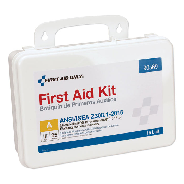 Unitized ANSI Class A Weatherproof First Aid Kit for 25 People, 16 Units