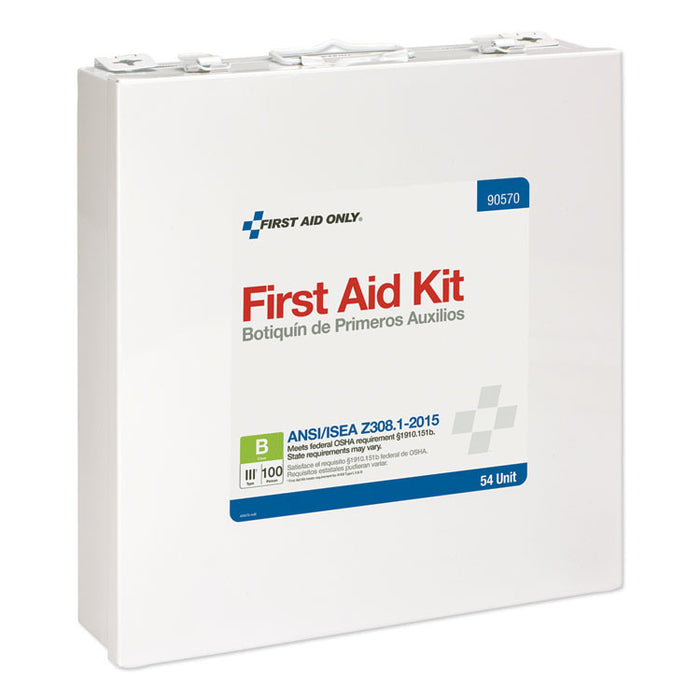 Unitized ANSI 2015 Compliant Class B Type III First Aid Kit for 100 People, 217 Pieces, Metal Case