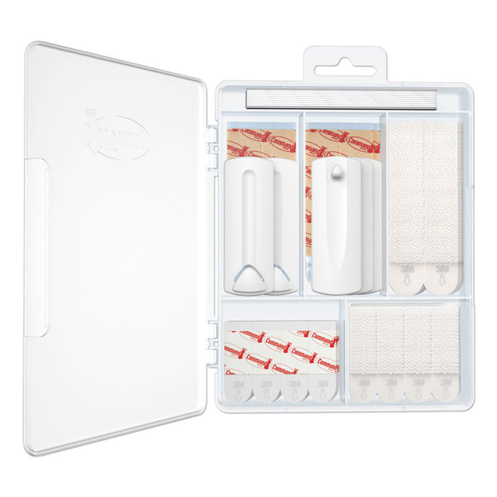 Picture Hanging Kit, White/Clear, Assorted Sizes, 38 Pieces/Pack