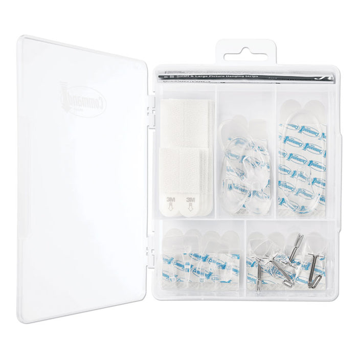 Clear Hooks and Strips, Plastic, Asst, 16 Picture Strips/15 Hooks/22 Strips/PK