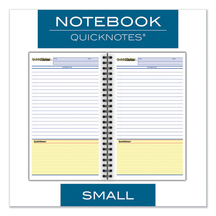 Wirebound Guided QuickNotes Notebook, 1 Subject, List-Management Format, Dark Gray Cover, 8 x 5, 80 Sheets