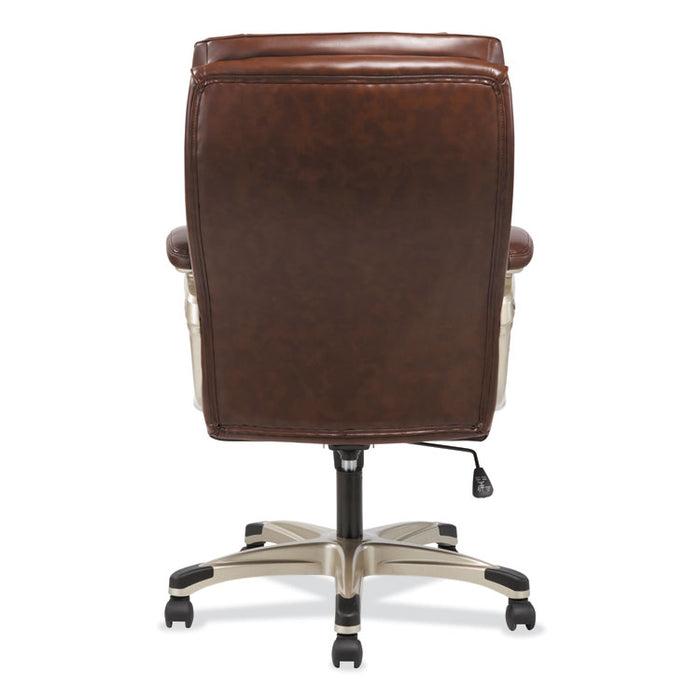 3-Sixteen High-Back Executive Chair, Supports up to 250 lbs., Brown Seat/Brown Back, Chrome Base