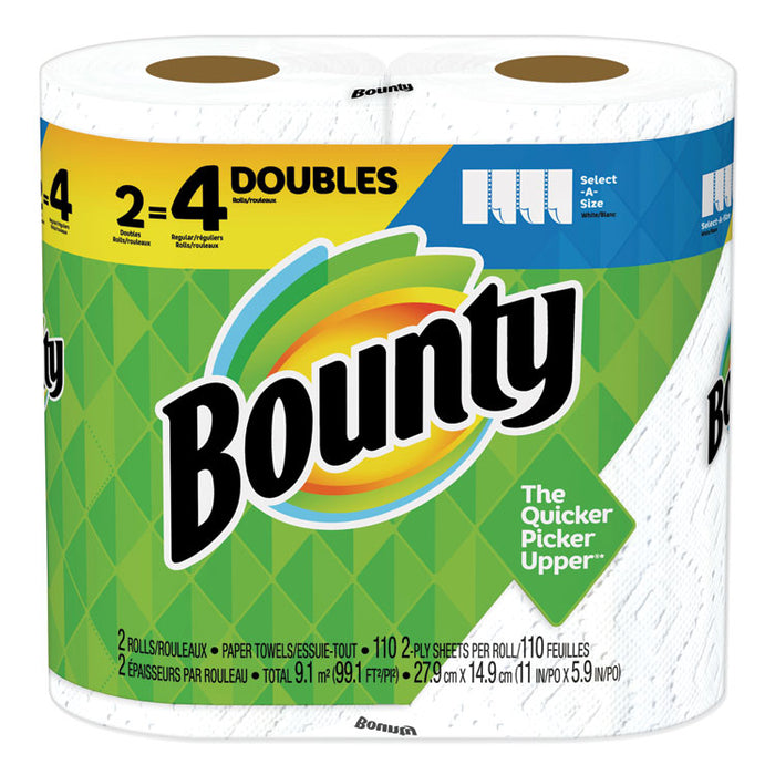 Select-a-Size Paper Towels, 2-Ply, White, 5.9 x 11, 110 Sheets/Roll, 2 Rolls/Pack, 12 Packs/Carton